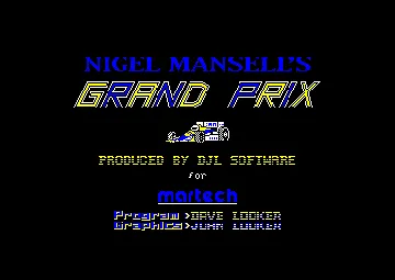 Nigel Mansell's Grand Prix (UK) (1988) screen shot title